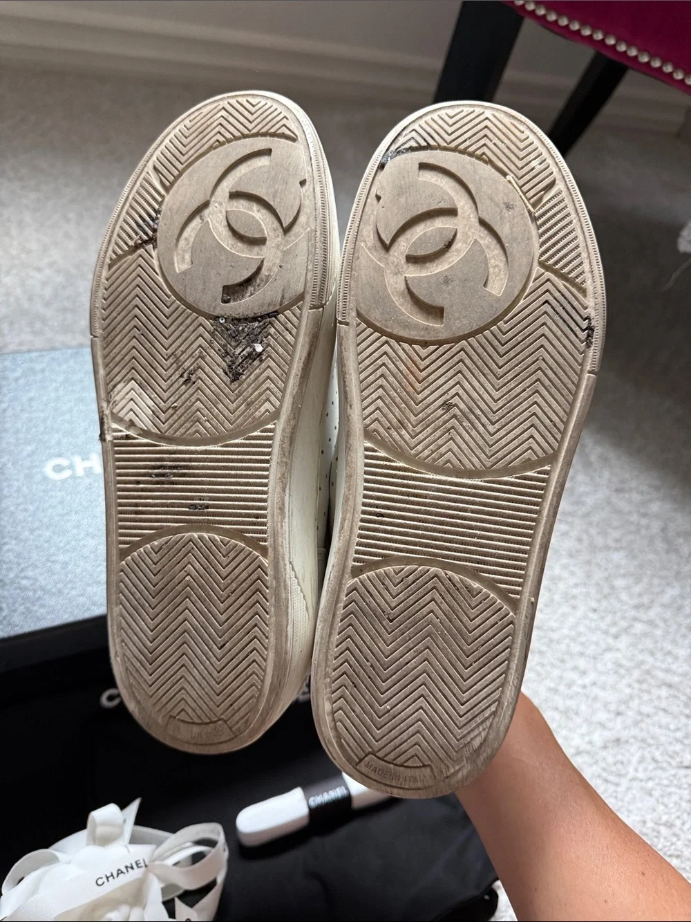 Chanel White Sneakers 38.5